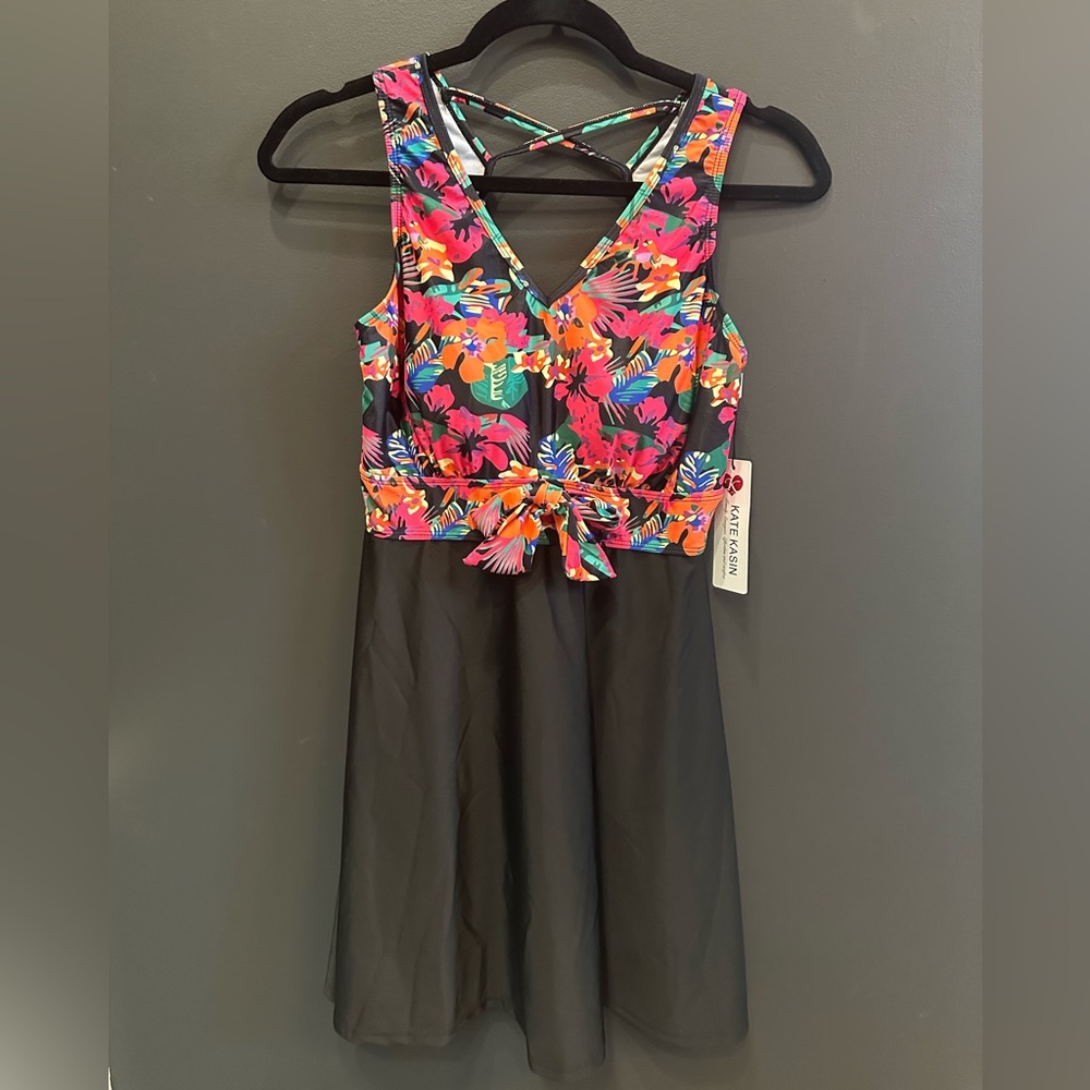 Kate Kasin | One Piece Swimwear Dress | Bold Floral Design | Small | NWT